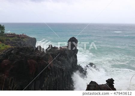 Daepo-dong Jangseoljeori，火山岩，海灘，海浪， 47943612