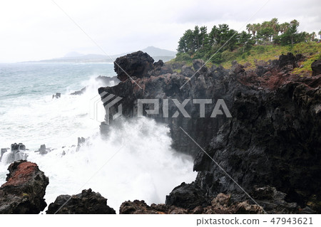 Daepo-dong Jangseoljeori, volcanic rock, beach, waves, 47943621
