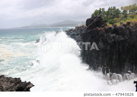 Daepo-dong Jangseoljeori,火山岩,海灘,熔岩,波浪, Daepo-dong Jangseoljeori,火山岩,海灘,熔岩,波浪, 47943826