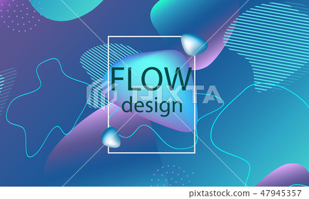 Flow shapes background. Wavy abstract cover Flow shapes background. Wavy abstract cover 47945357