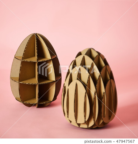 The cardboard Easter background. Cardboard Easter Decoration. The cardboard Easter background. Cardboard Easter Decoration. 47947567