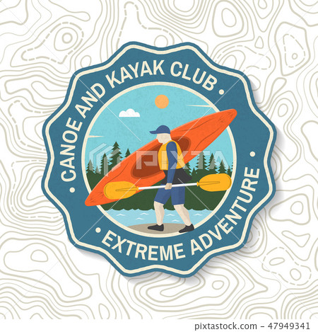 Canoe and kayak club badge. Vector Concept for shirt, patch or tee. Vintage typography design with Canoe and kayak club badge. Vector Concept for shirt, patch or tee. Vintage typography design with 47949341