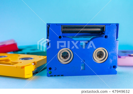 Minidv tapes. Video Cassettes. Neon colors. 47949632