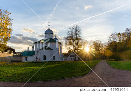 Izborsk fortress and the chapel of Our Lady of Korsun. Izborsk, Pskov, Russia. Izborsk fortress and the chapel of Our Lady of Korsun. Izborsk, Pskov, Russia. 47951054