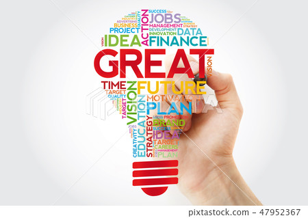 GREAT bulb word cloud collage with marker 47952367