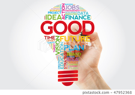 GOOD bulb word cloud collage with marker 47952368