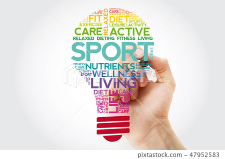 SPORT bulb word cloud collage 47952583