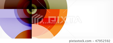 Minimal geometric circles and triangles abstract background, techno modern design, poster template 47952592