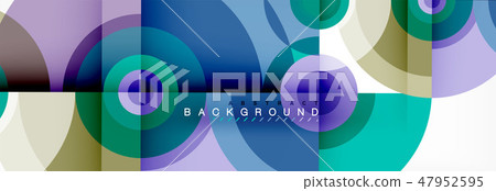 Round circles and triangles abstract background 47952595