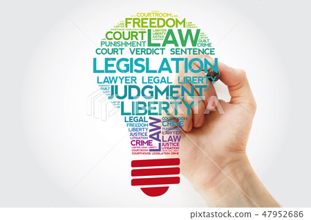 Legislation bulb word cloud collage Legislation bulb word cloud collage 47952686