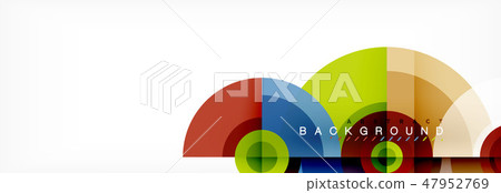Minimal geometric circles and triangles abstract background, techno modern design, poster template 47952769