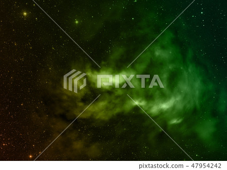 Star field in space and a nebulae. 3D rendering 47954242