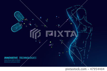 Woman slim shape silhouette low poly. Fitness beauty girl graceful body. Weigh lose nutrition 47954484