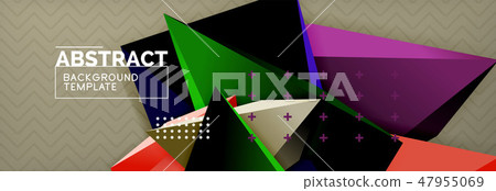 3d triangular vector minimal abstract background design 3d triangular vector minimal abstract background design 47955069