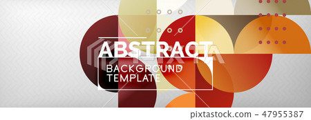 Circles and semicircles abstract background, circle design business template 47955387
