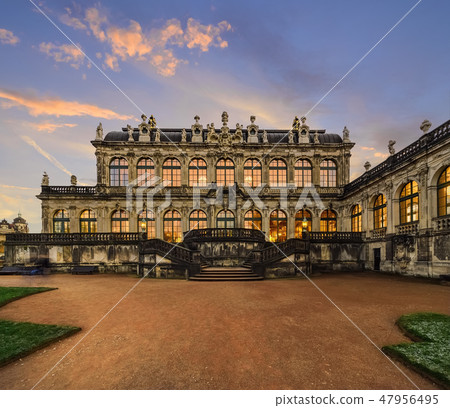 Beautiful old buildings in the evening.  47956495