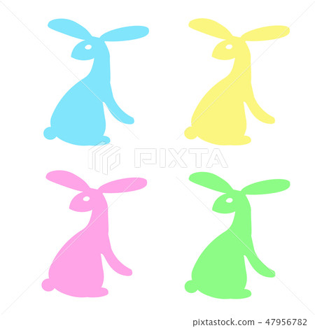 Easter themed vector color rabbit illustration - Stock Illustration ...