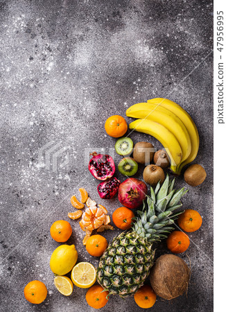 Assortment of fresh tropical fruits Assortment of fresh tropical fruits 47956995