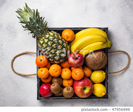 Assortment of fresh tropical fruits 47956999