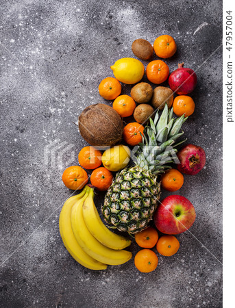 Assortment of fresh tropical fruits Assortment of fresh tropical fruits 47957004
