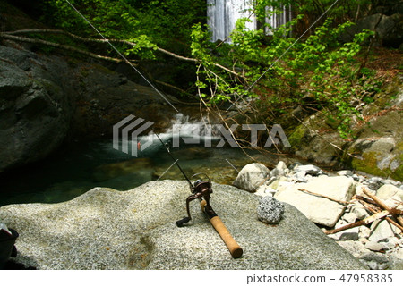 Nishi Tanzawa Nishizawawa climbing a mountain stream Fishing Nishi Tanzawa Nishizawawa climbing a mountain stream Fishing 47958385