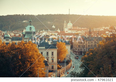 Prague skyline rooftop view dome 47961021