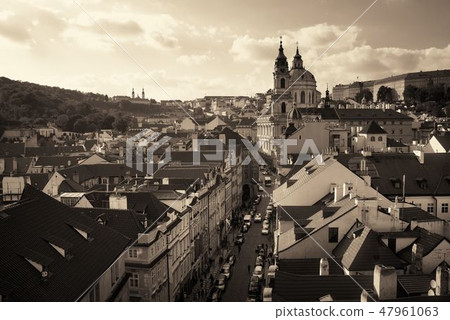 Prague skyline rooftop view dome Prague skyline rooftop view dome 47961063