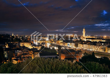 Florence skyline night Florence skyline night 47961363