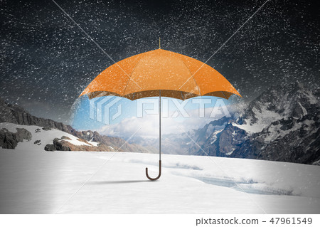 Color umbrella in sky Color umbrella in sky 47961549