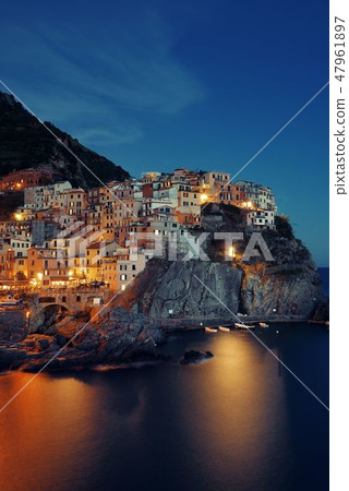 Manarola in Cinque Terre night 47961897