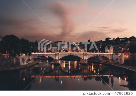 Rome River Tiber sunset Rome River Tiber sunset 47961920