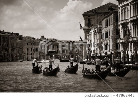 Gondola in canal in Venice Gondola in canal in Venice 47962445