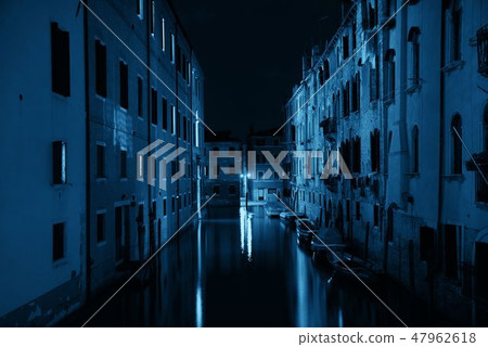 Venice canal night Venice canal night 47962618