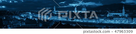Florence skyline night panorama Florence skyline night panorama 47963309