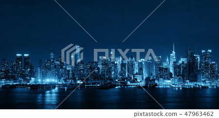Midtown skyline over Hudson River Midtown skyline over Hudson River 47963462