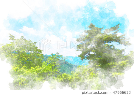View from Takao Watercolor style 47966633
