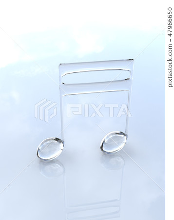 CG 3D illustration design solid mark notes music sound glass transparent feeling sixteenth note 47966650
