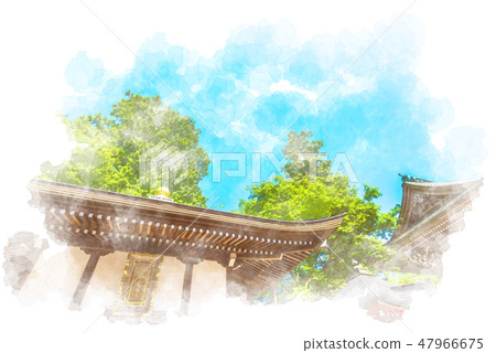 高雄山冥想水彩畫 47966675