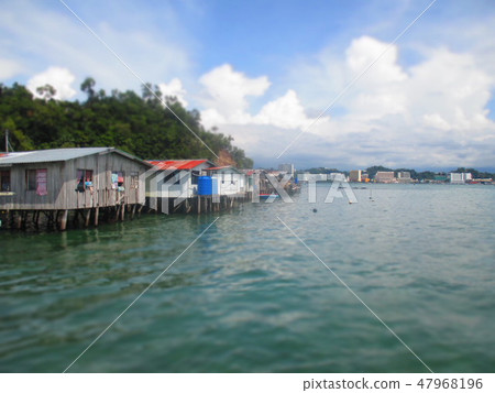 Malaysia Kota Kinabalu Seaplane Colony Diorama style Malaysia Kota Kinabalu Seaplane Colony Diorama style 47968196