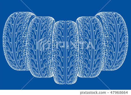 Car tires concept. Vector rendering of 3d 47968664