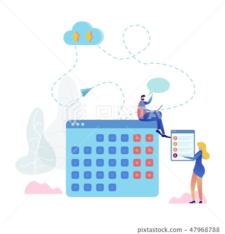 Cloud Service Online Calendar Vector Illustration 47968788