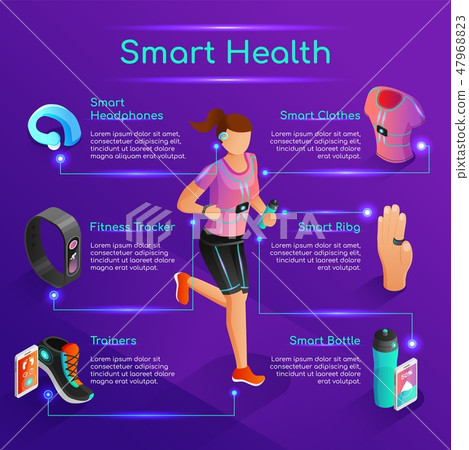 Smart Gadgets for Sports Isometric Vector Concept 47968823