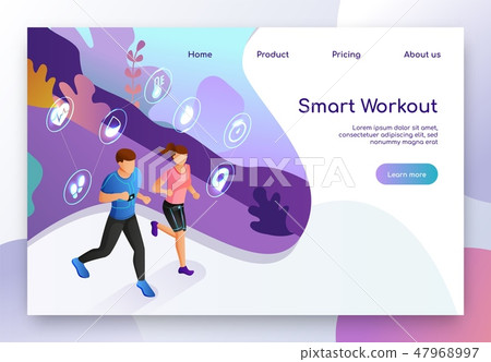 Smart Gadget for Fitness Isometric Vector Website Smart Gadget for Fitness Isometric Vector Website 47968997