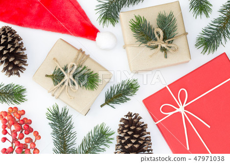 Top view of Christmas composition 47971038