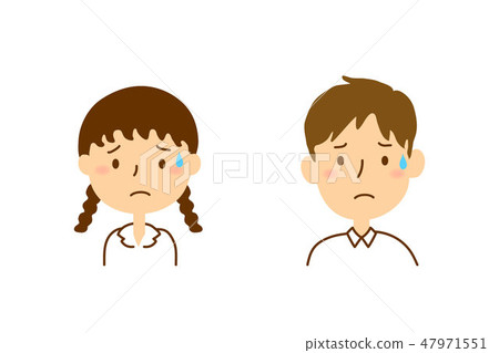 Junior high and high school students 2 troubles face sweat on chest Junior high and high school students 2 troubles face sweat on chest 47971551