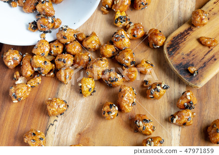 Sesame Coated Peanuts, Delicious Nut Snack Sesame Coated Peanuts, Delicious Nut Snack 47971859