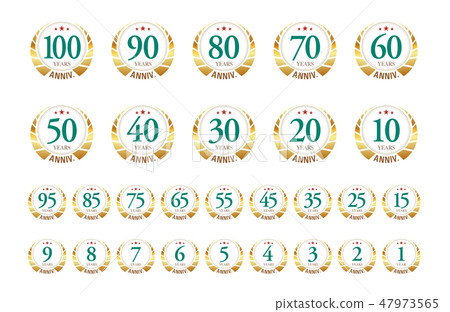 Anniversary mark gold 47973565