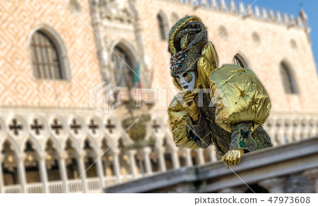 Person in mask at The Carnival of Venice 2018 Person in mask at The Carnival of Venice 2018 47973608