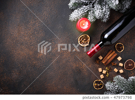 Ingredients for cooking Christmas  mulled wine 47973798
