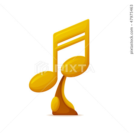 Music Award, Gold Trophy in Form of Note Icon Music Award, Gold Trophy in Form of Note Icon 47975463